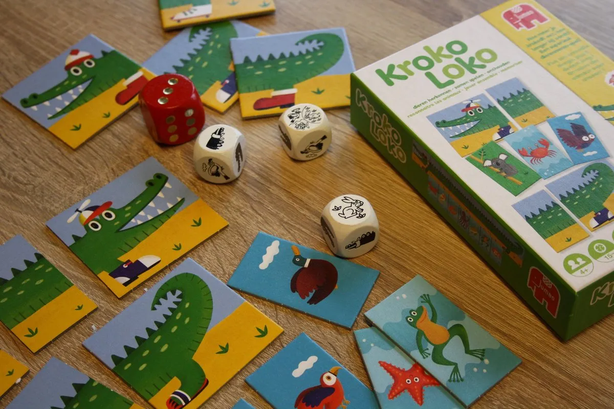 Jumbo Kroko Loko - Nederlandstalig Gezelschapsspel - 2-4 Spelers - Meerkleurig