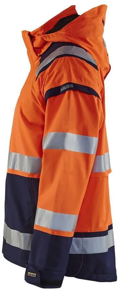 Blåkläder 4987-1987 Shell Jack High Vis - L - Oranje/Marineblauw