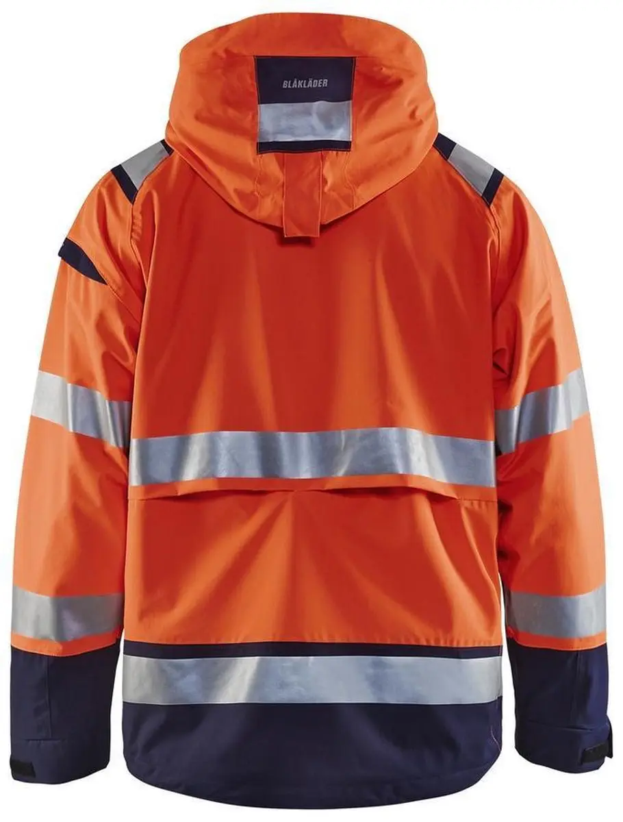 Blåkläder 4987-1987 Shell Jack High Vis - L - Oranje/Marineblauw