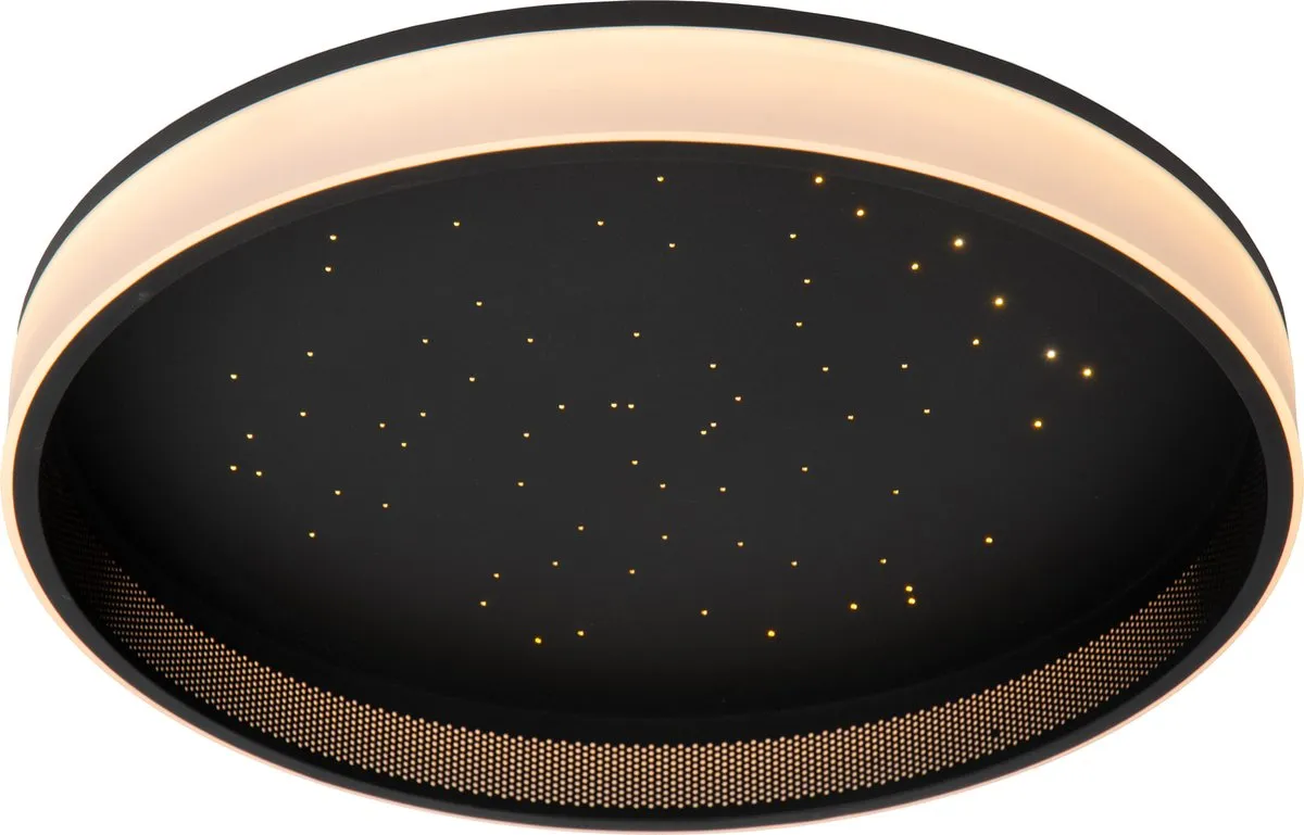 Lucide Estreja Plafondlamp Ø40cm - LED 3 StepDim Zwart