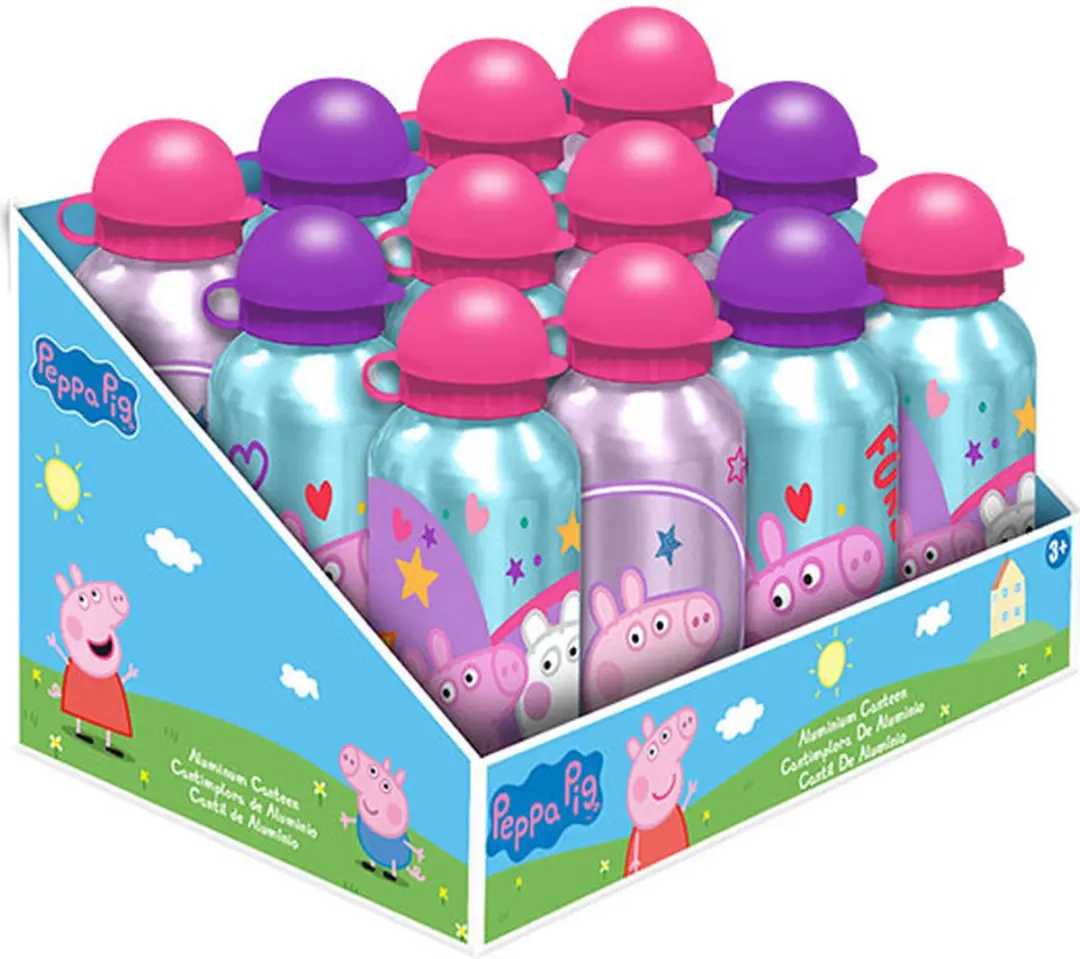 Peppa Pig Aluminium Drinkfles 500ml - Asorti 3 Kleuren