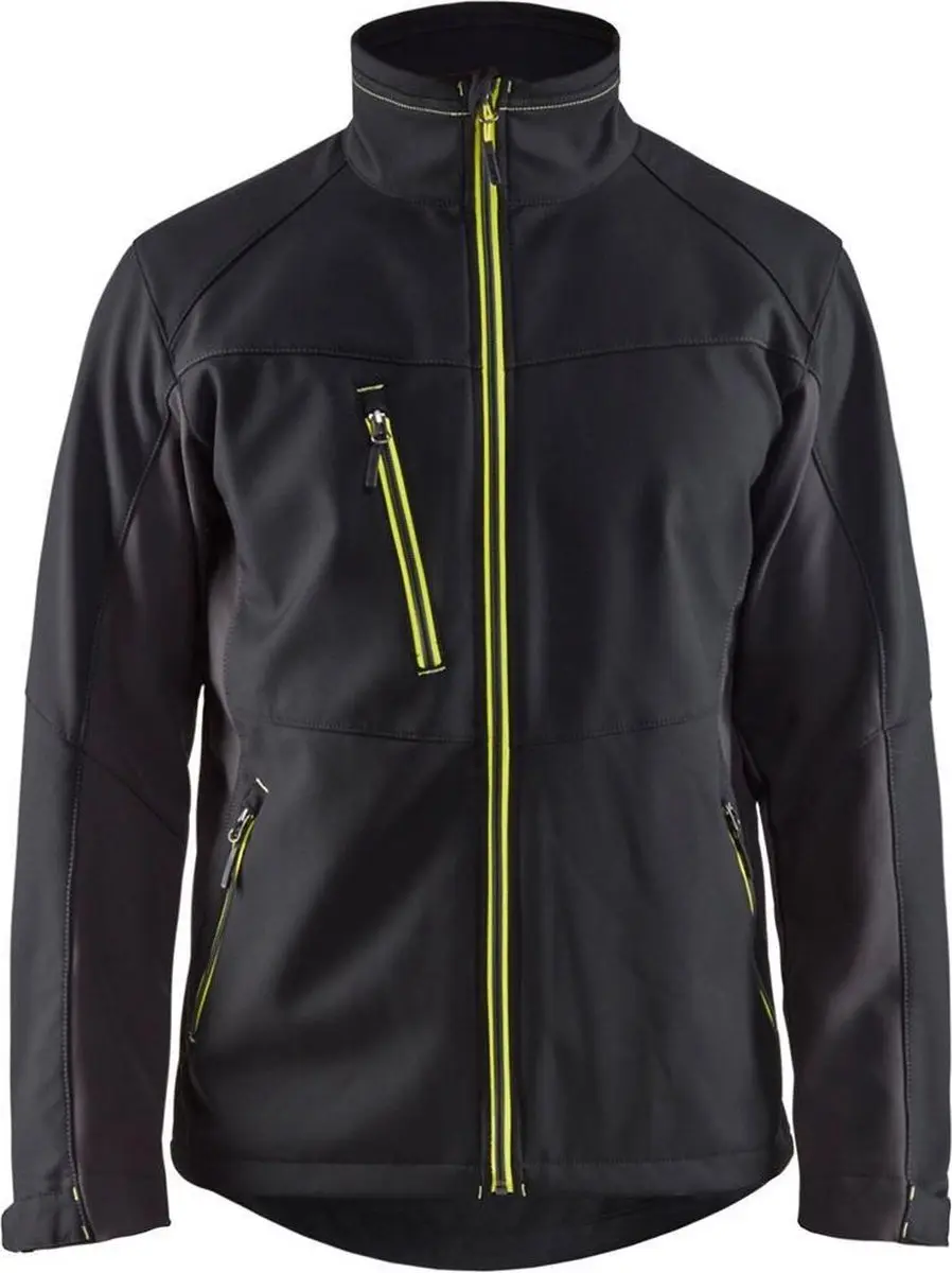 Blåkläder Softshell Jack 49502516 - 4XL - Zwart/High Visibility Geel
