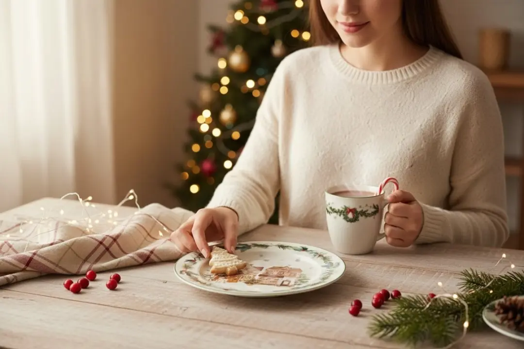 Duo Kerstnotenkraker Dessertranden - 2 Stuks - Crèmewit