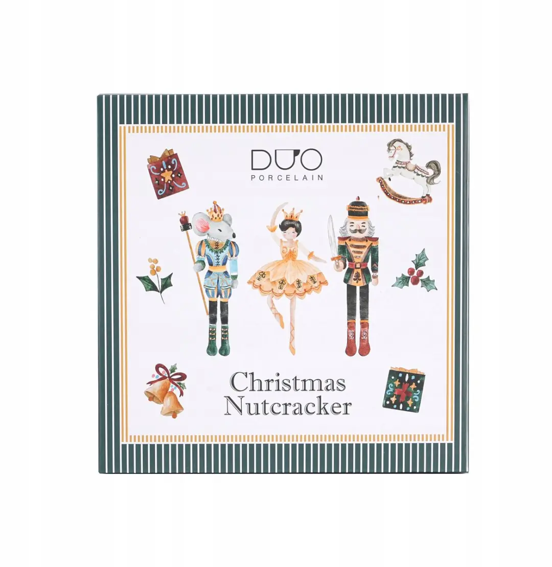 Duo Kerstnotenkraker Dessertranden - 2 Stuks - Crèmewit
