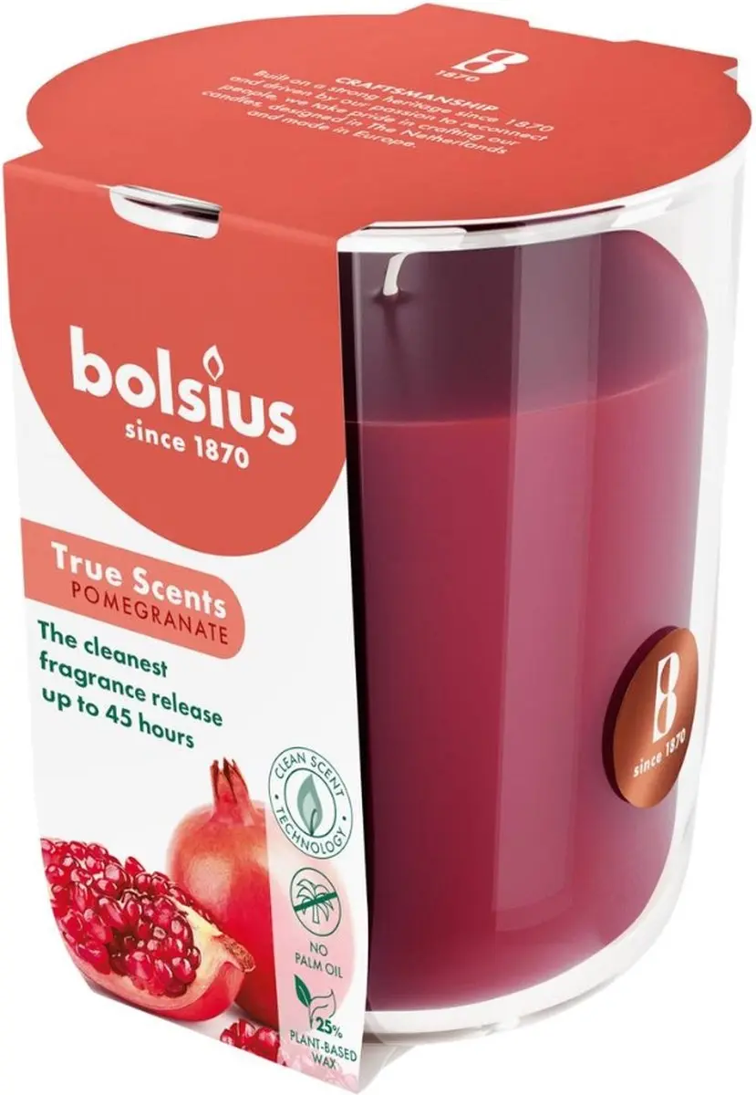 Bolsius True Scents Geurglas Pomegranate - Rood