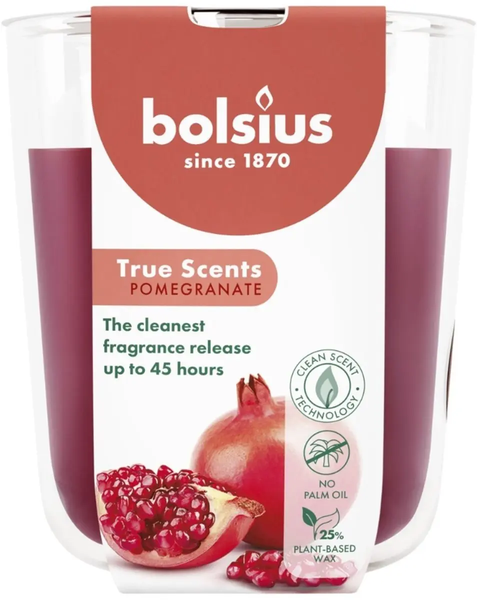 Bolsius True Scents Geurglas Pomegranate - Rood