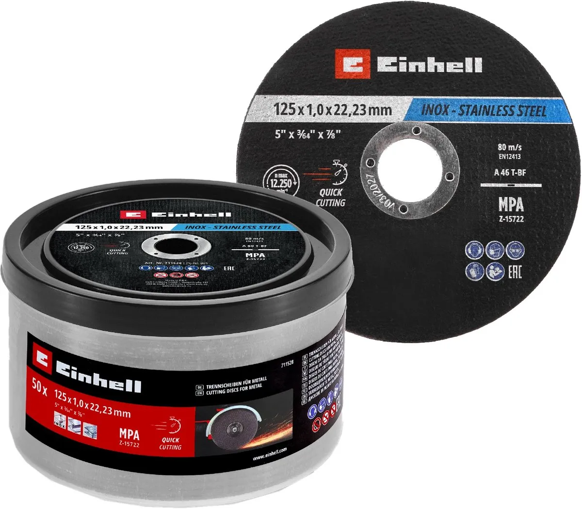 Einhell 711528 Doorslijpschijfset 125mm