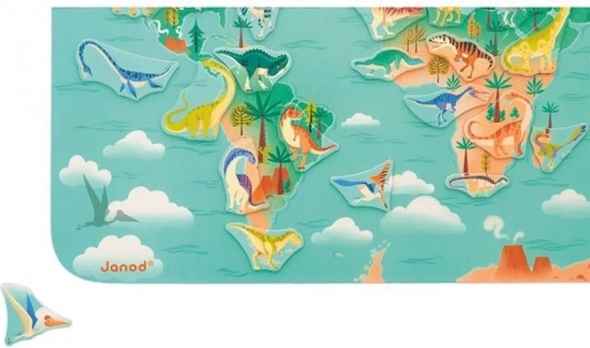 Janod Dino Magneetbord J05836 - 65x40cm - 50 Magneten - Multikleur - afbeelding 6 van 6