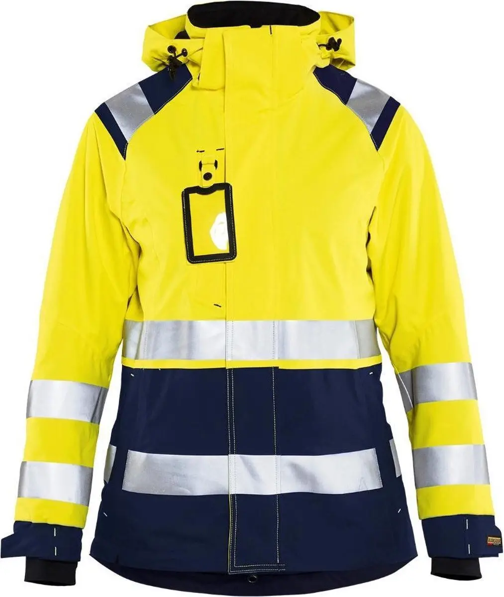 Blåkläder 4904-1987 Dames Shell Jack - High Vis Geel/Marineblauw XXL