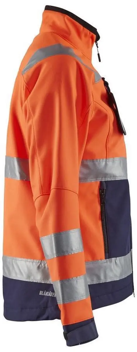 Blåkläder 4902-2517 Dames Softshell Jack - High Vis Oranje/Marineblauw XXL