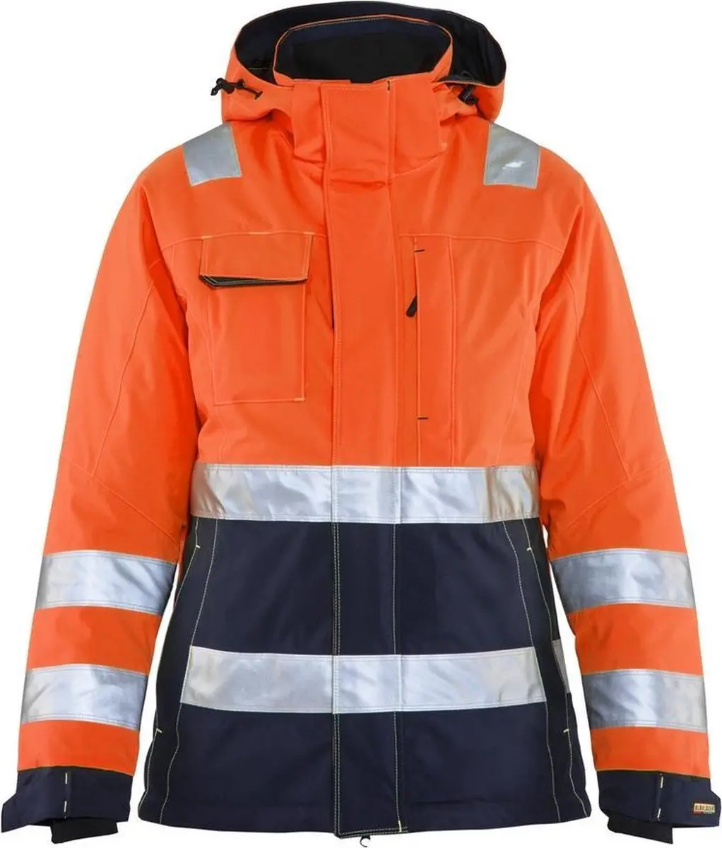 Blåkläder 4872-1987 Dames Winterjas - High Vis Oranje/Marineblauw XXL