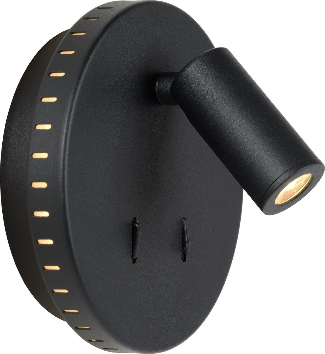 Lucide Bentjer Bedlamp/Wandlamp Ø14cm - 3000K - Zwart