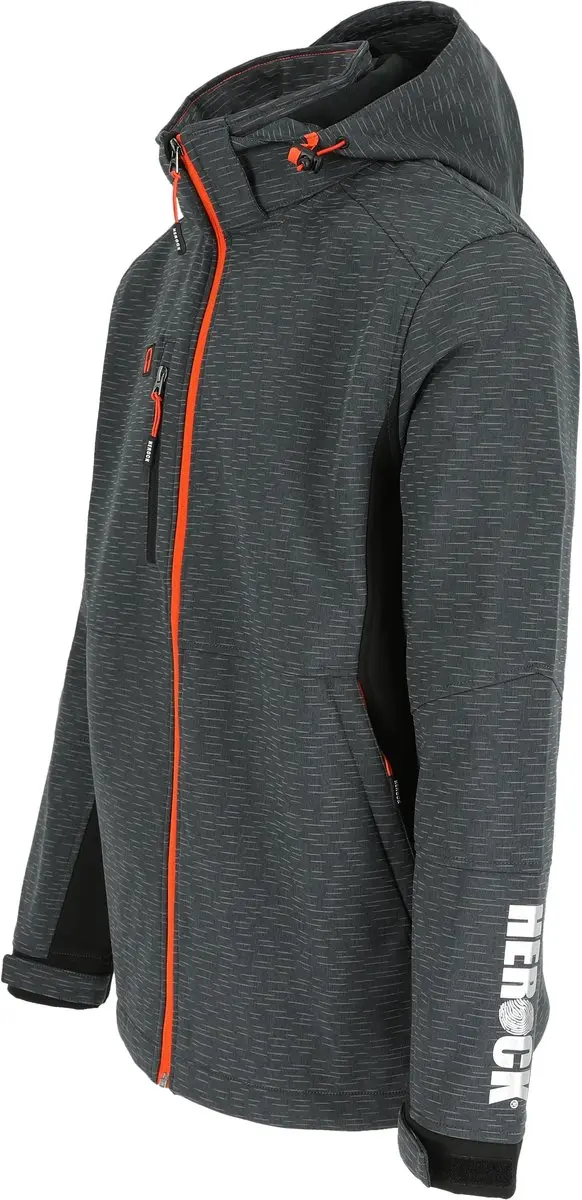 Herock Walder Reflecterende Softshelljas - Antraciet/Zwart S