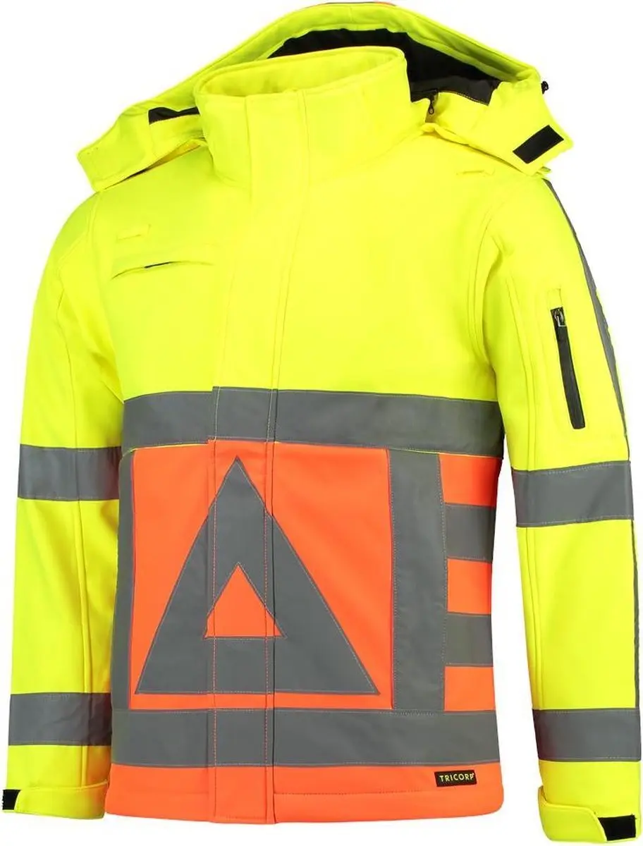 Tricorp Soft Shell Jack Verkeersregelaar 403002 - M - Fluor Geel/Orange