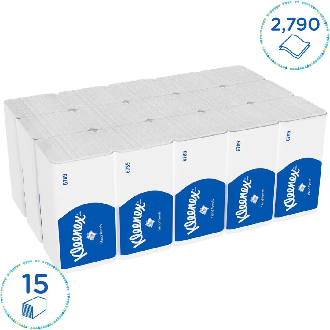 Kleenex Extra Kleine Papieren Handdoeken Interfold 2-laags Wit - 15 Wikkels