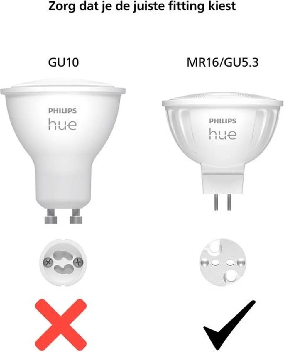 Philips Hue Voordeelpakket GU5.3 MR16 4x Spotjes - 12V - Wit & Kleur - Dimmer Switch