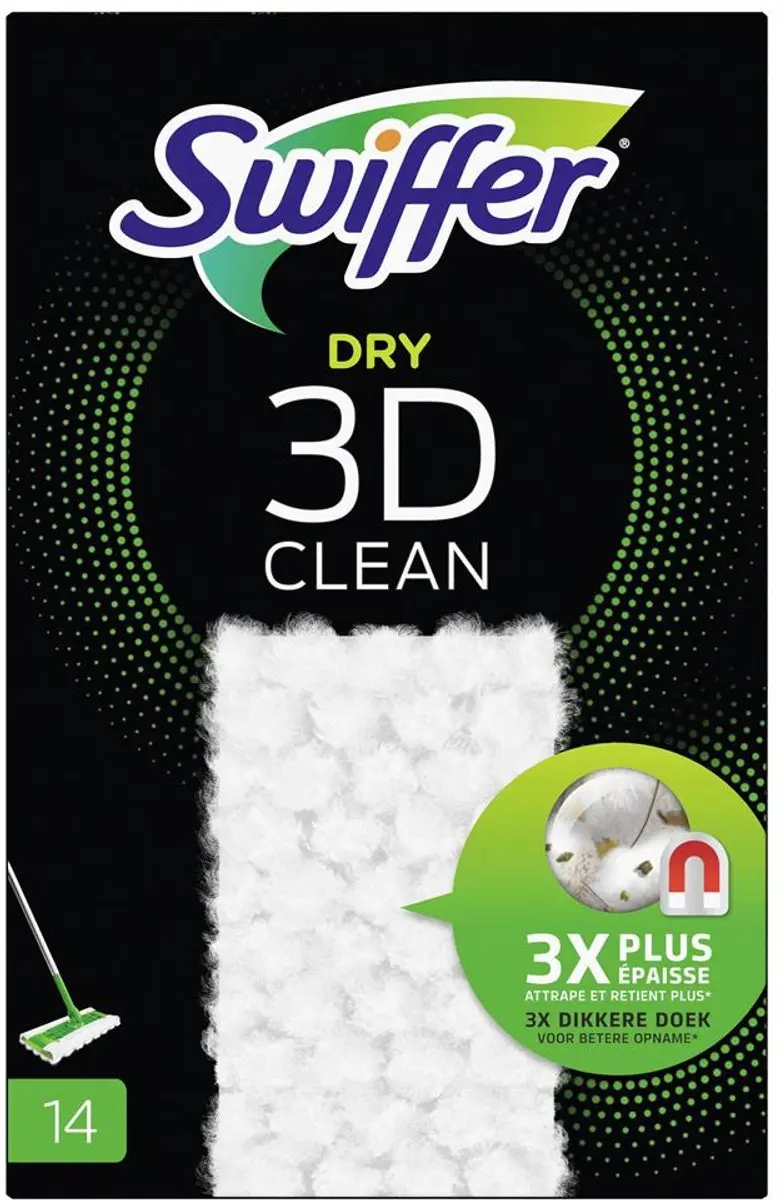 Swiffer Dry 3D Stofwisdoekjes 14 Stuks - Wit