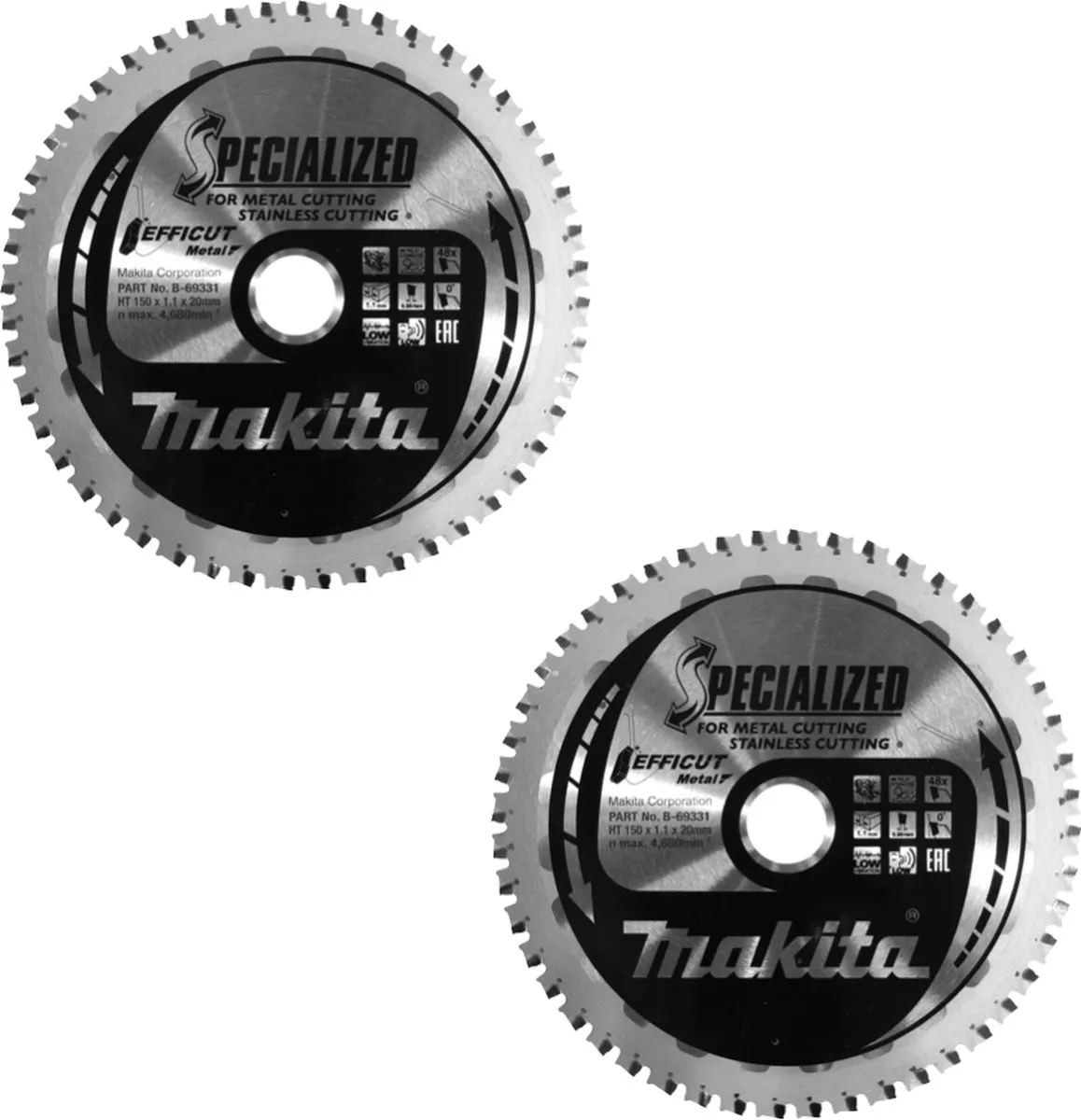 Makita MCCS15048E Zaagblad 150x20x1,1mm 48 Tanden - 2 Stuks - afbeelding 5 van 5
