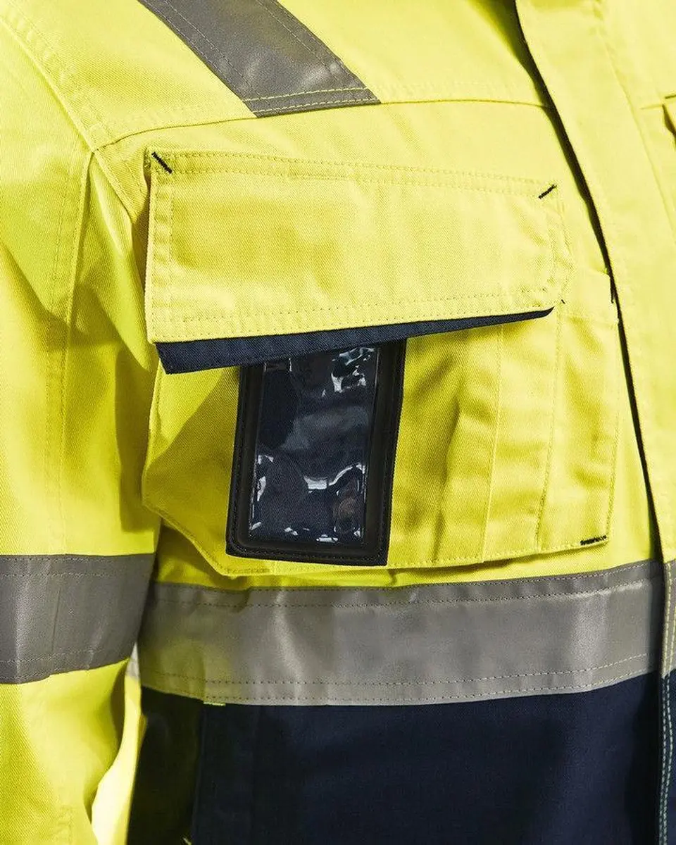 Blåkläder 4064-1811 Jack Ongevoerd High Vis Klasse 3 - Geel/Marineblauw XXL