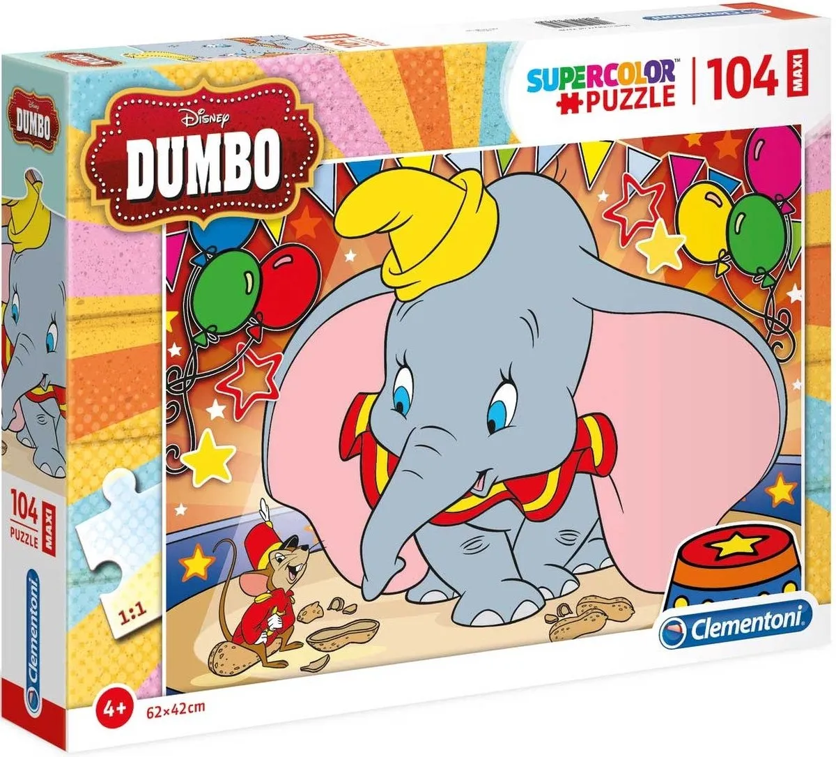 Clementoni Maxi Supercolor Dumbo Legpuzzel 104 Stuks