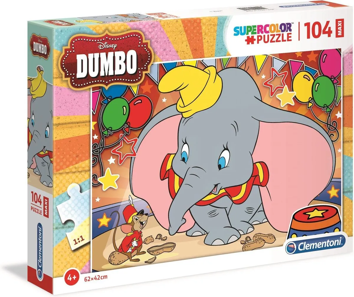 Clementoni Maxi Supercolor Dumbo Legpuzzel 104 Stuks - Multicolor