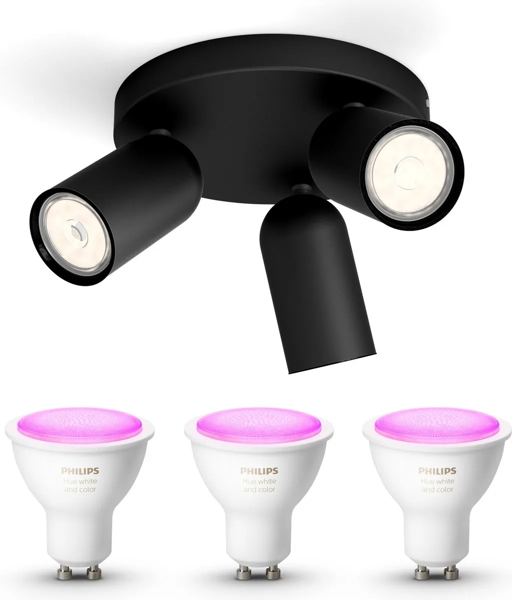 Philips Hue Pongee Opbouwspot Zwart