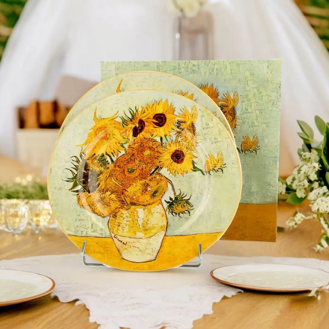 Duo Van Gogh Zonnebloemen Dessertschaaltjes - 2 Stuks