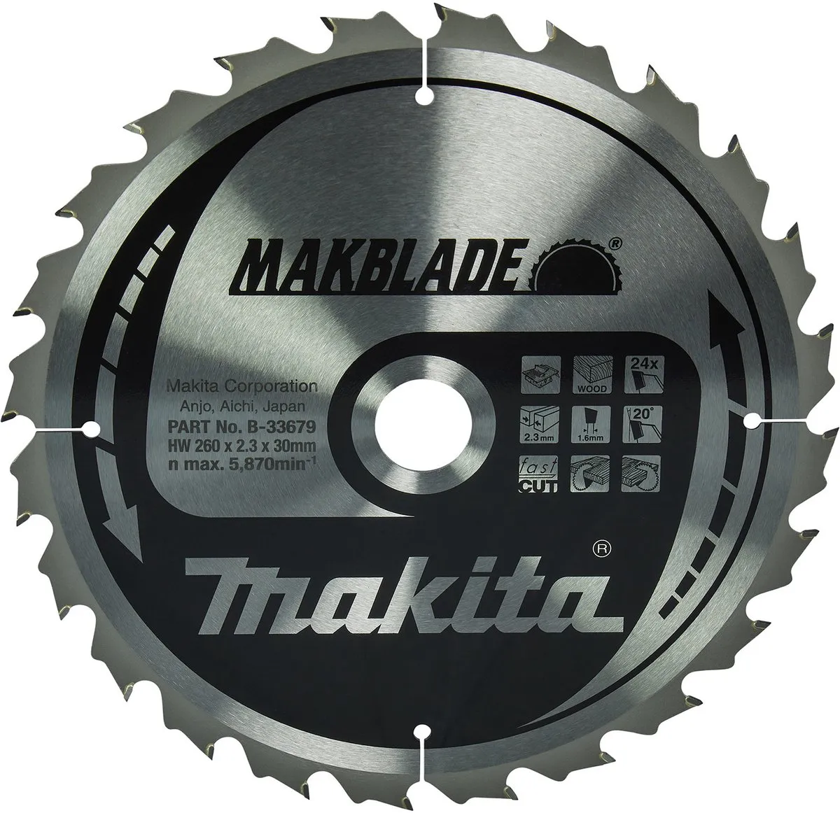 Makita Cirkelzaagblad B-33679 Hout