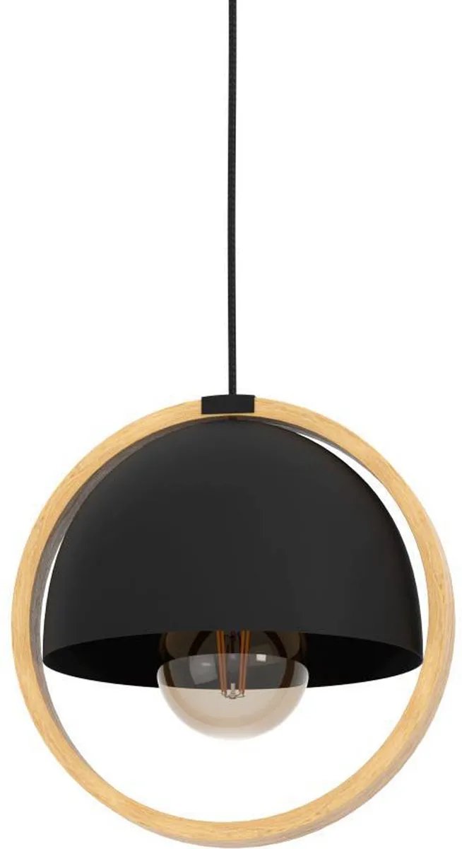 Eglo Callow Hanglamp E27 - Ø23cm - Zwart/Bruin