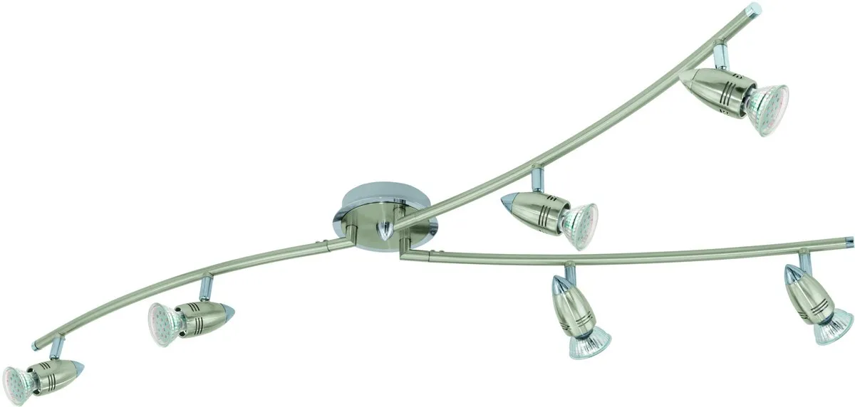 Eglo Magnum Plafondspot 6-Lichts LED - Nikkel-Mat/Chroom