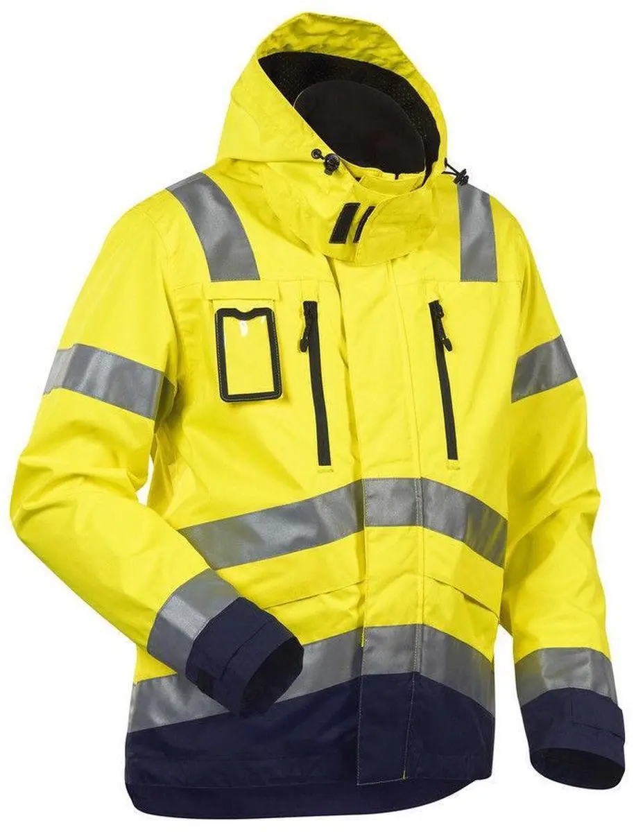Blåkläder 4837-1977 Jack Ongevoerd High Vis - Geel/Marineblauw 4XL