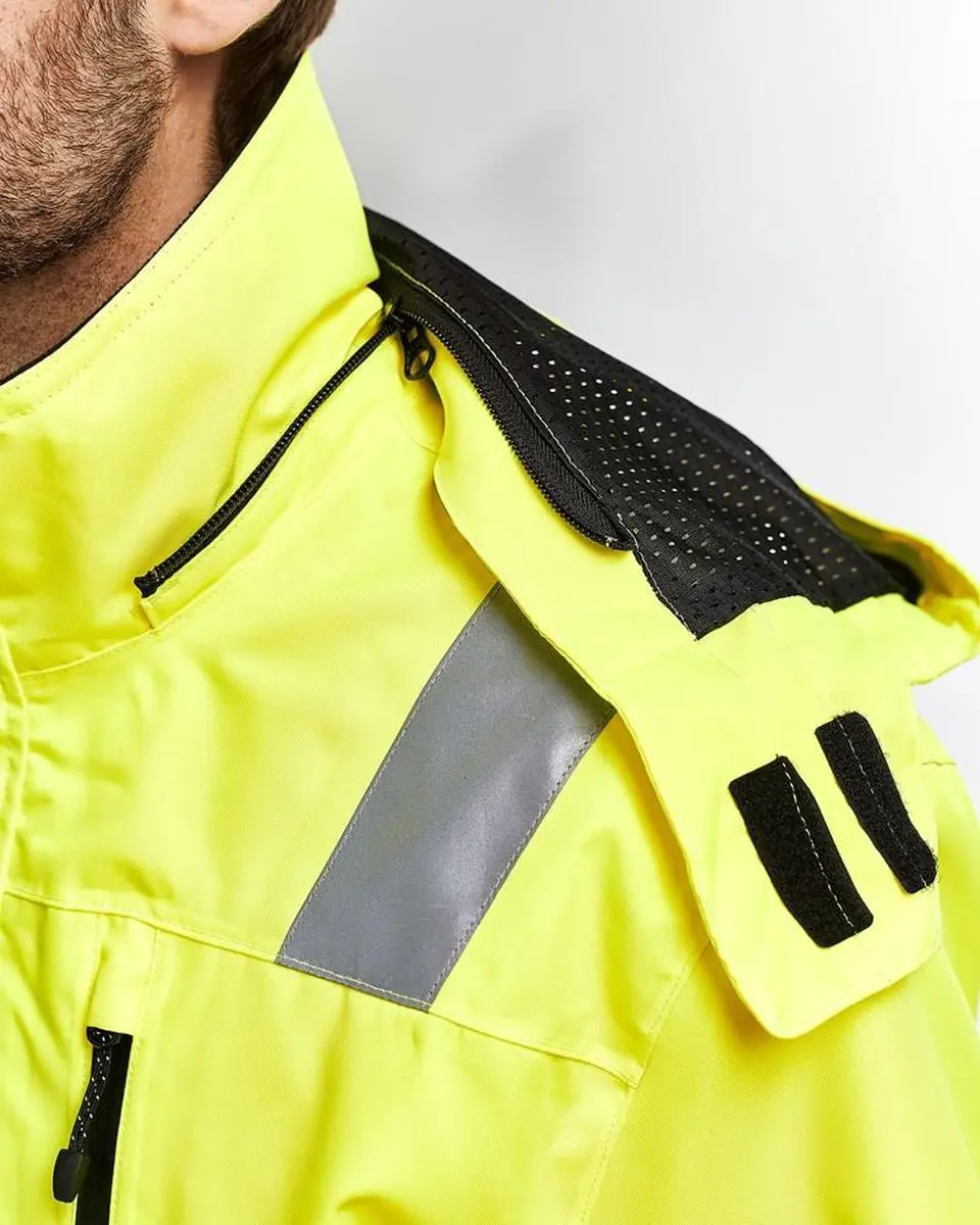 Blåkläder 4837-1977 Jack Ongevoerd High Vis - Geel/Marineblauw 4XL - afbeelding 6 van 6