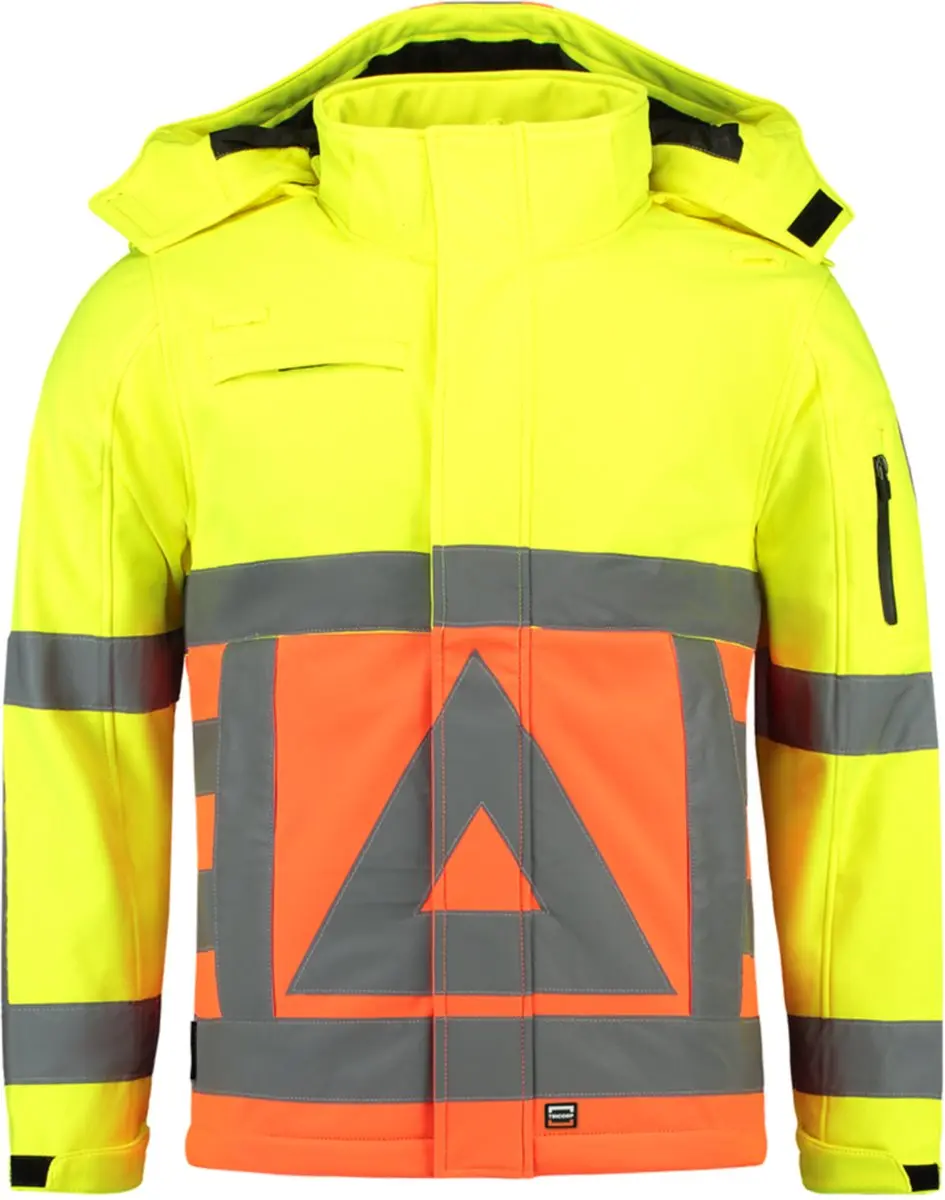 Tricorp Soft Shell Jack Verkeersregelaar 403002 - 5XL - Fluor Geel/Orange