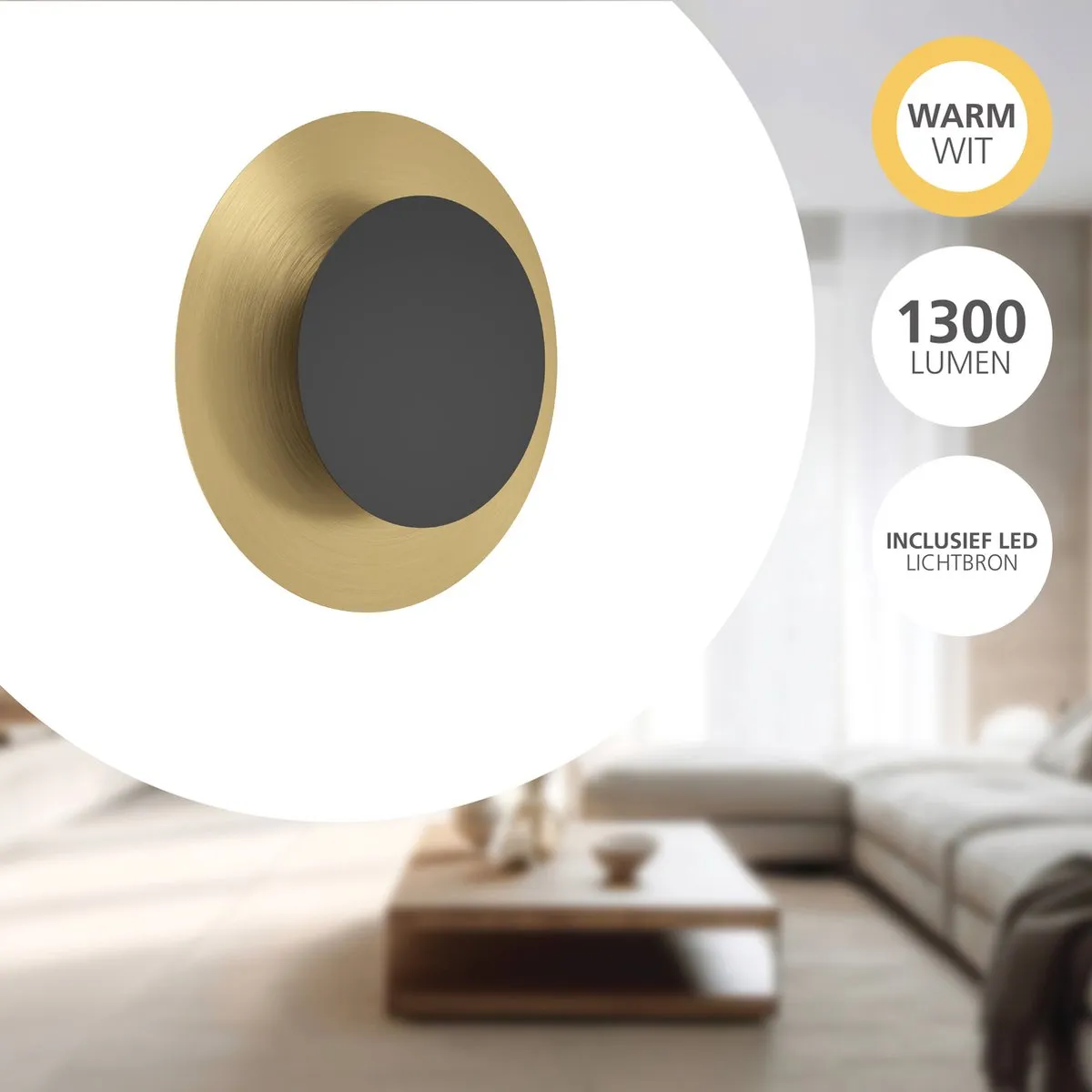 Eglo Tocina Wandlamp LED Ø24cm - Zwart/Goud