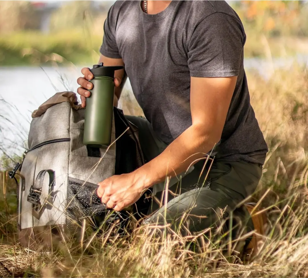 Milu Roestvrijstalen Thermosfles 1000ml - Groen - Dubbelwandig - afbeelding 3 van 6