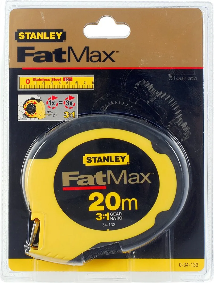 Stanley FatMax Landmeter 20m 9.5mm - Geel
