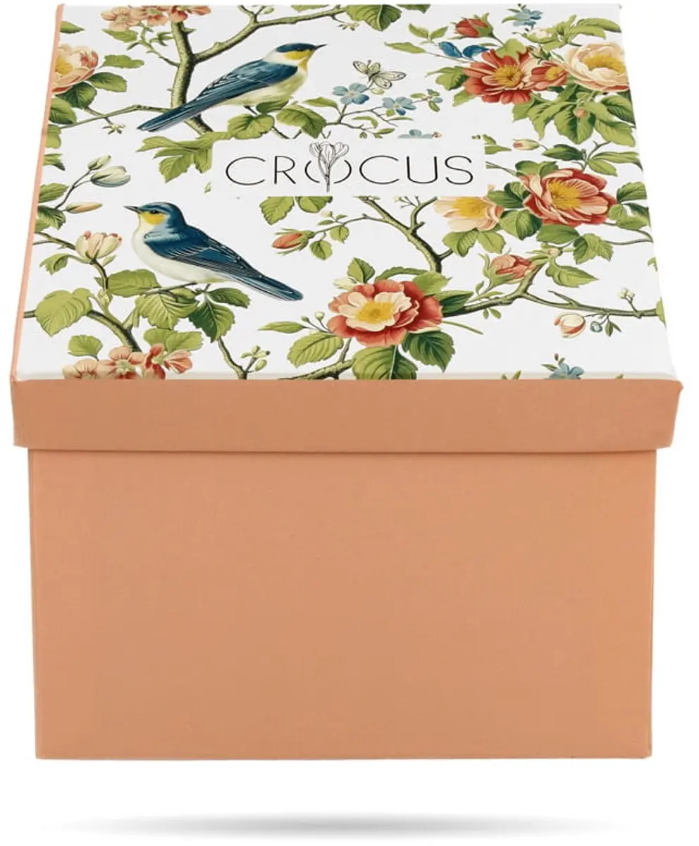 Duo Porseleinen Kop & Schotel 250ml - Retro Vogels - Multicolor