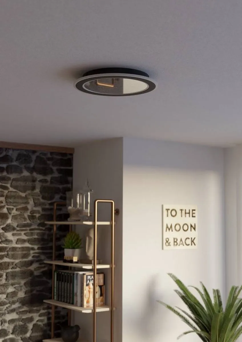 Eglo Macchioni Plafondlamp LED Ø38cm - Instelbaar & Dimbaar - Zwart/Wit