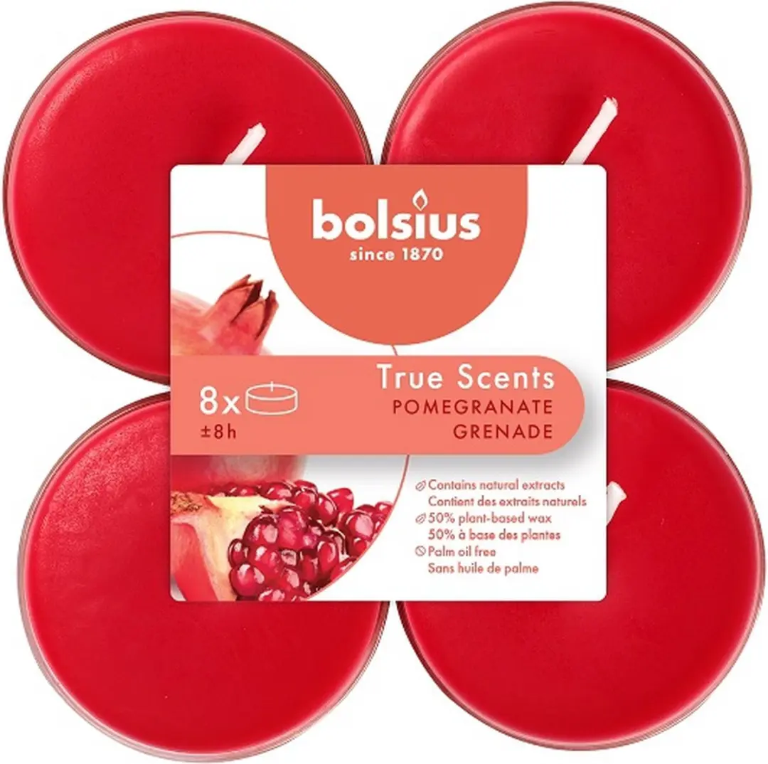 Bolsius Granaatappel Maxi Geurtheelichtjes 48 Stuks