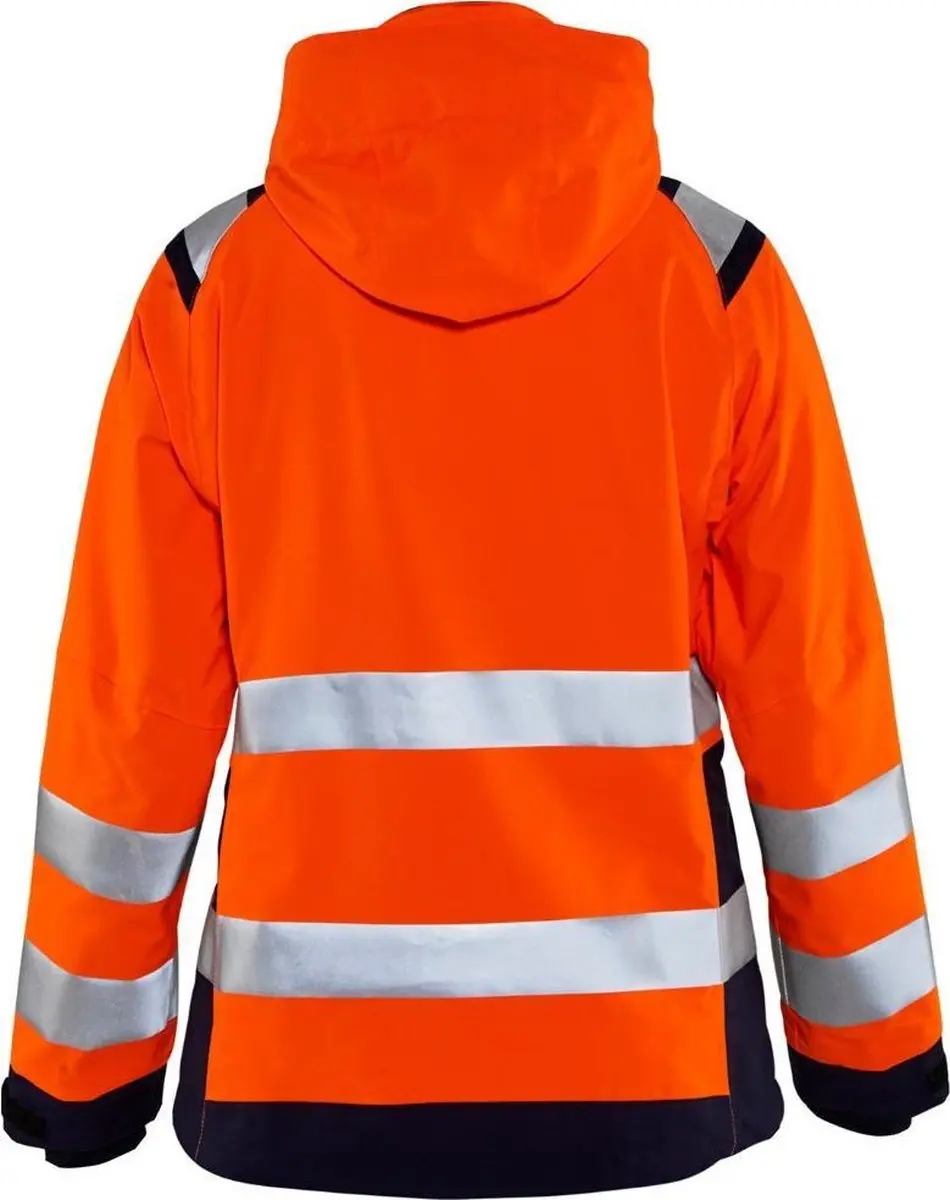 Blåkläder 4904-1987 Dames Shell Jack High Vis - XS - Oranje/Marineblauw