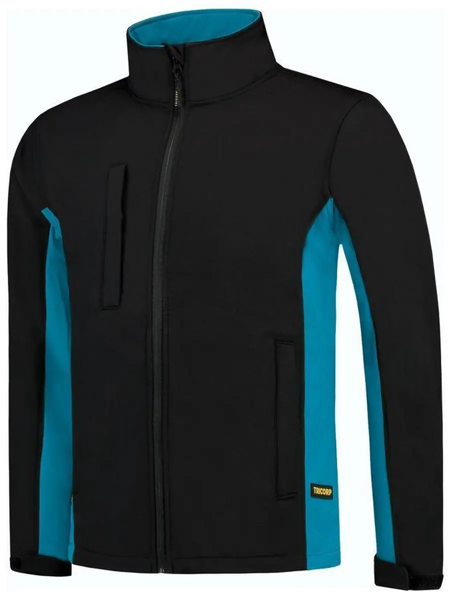 Tricorp Soft Shell Jack Bi-Color 7XL - Zwart/Turquoise