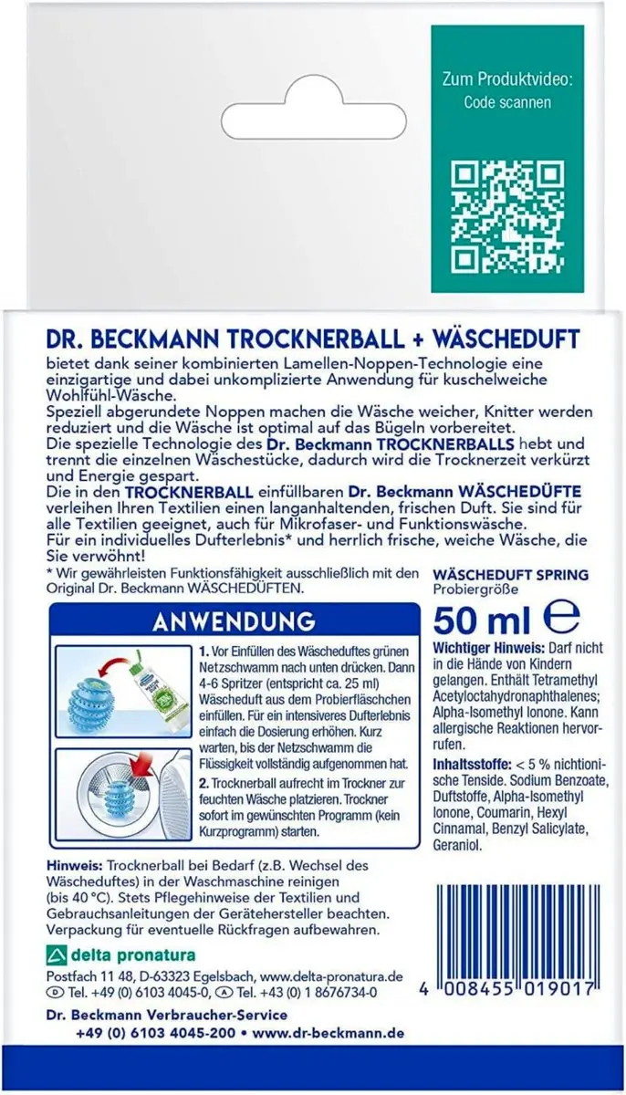 Dr. Beckmann Drogerbal + Wasgeur 50ml - Blauw