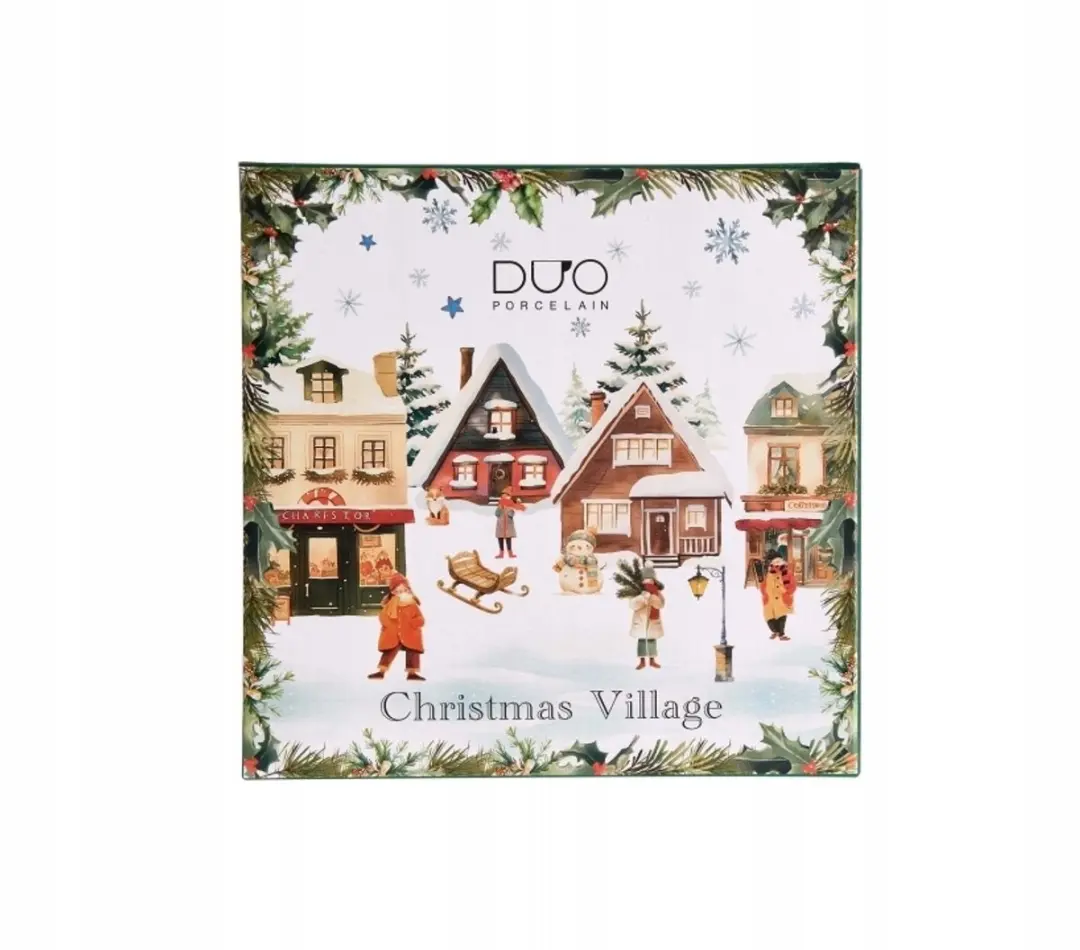 Duo Kerstdorp Collectie Dessertkom - 19cm - 2 Stuks - Veelkleurig