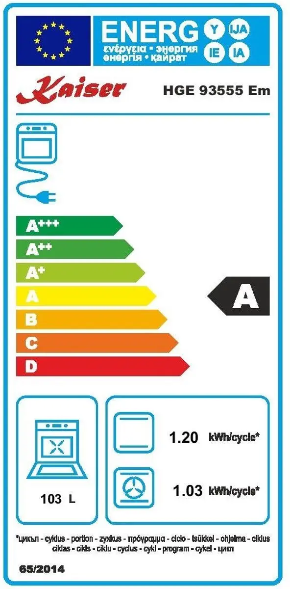 Kaiser HGE 93555 RotEm Gasfornuis 90cm - 5 Kookzones
