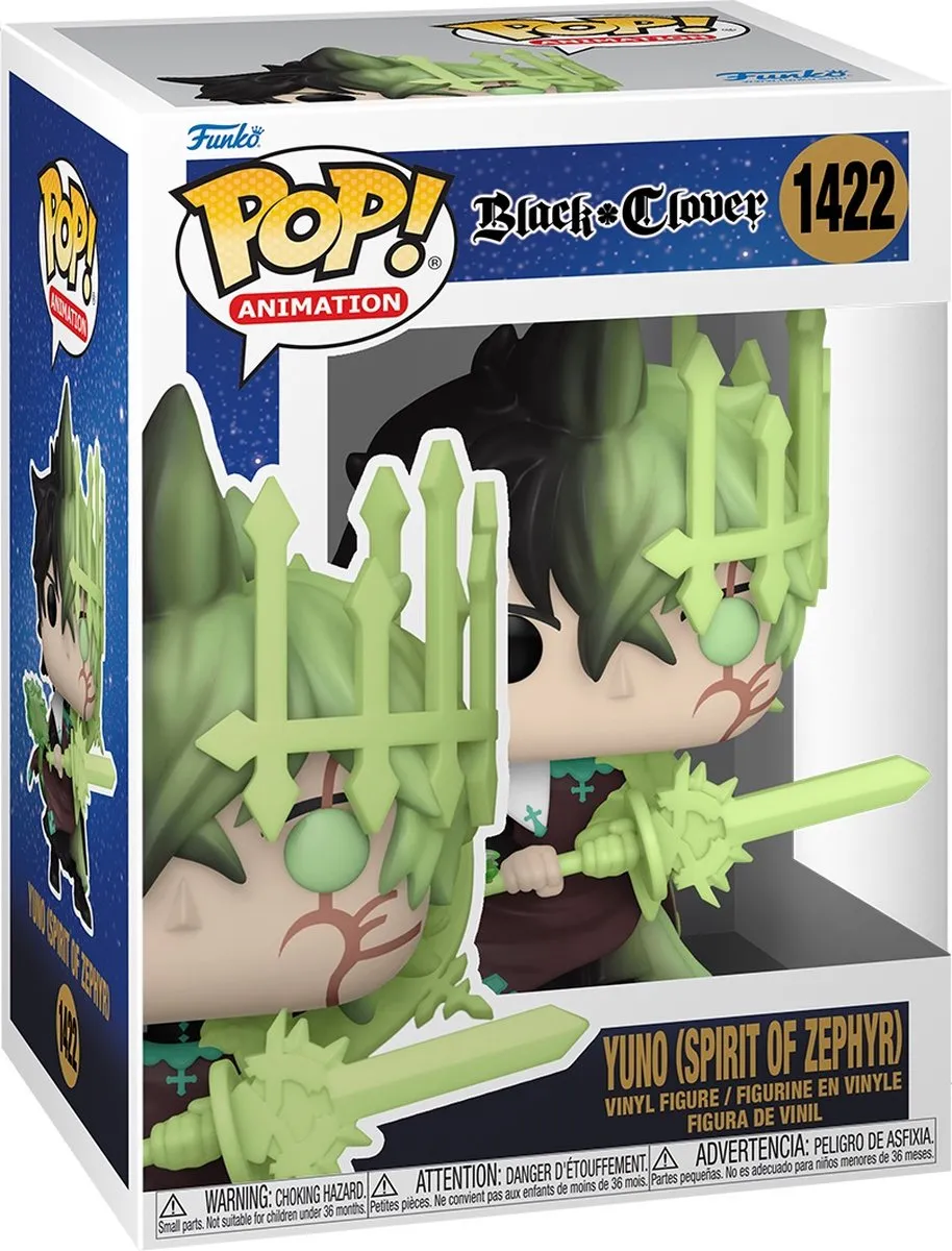 Funko Black Clover POP! Animation Yuno (Zephyr) Verzamelfiguur - 9cm - Multicolor