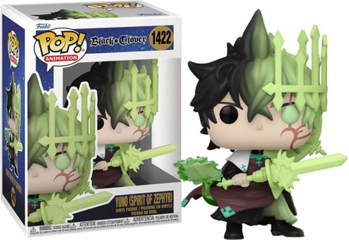 Funko Black Clover POP! Animation Yuno (Zephyr) Verzamelfiguur - 9cm - Multicolor - afbeelding 6 van 6