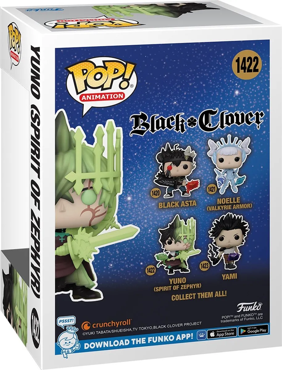 Funko Black Clover POP! Animation Yuno (Zephyr) Verzamelfiguur - 9cm - Multicolor