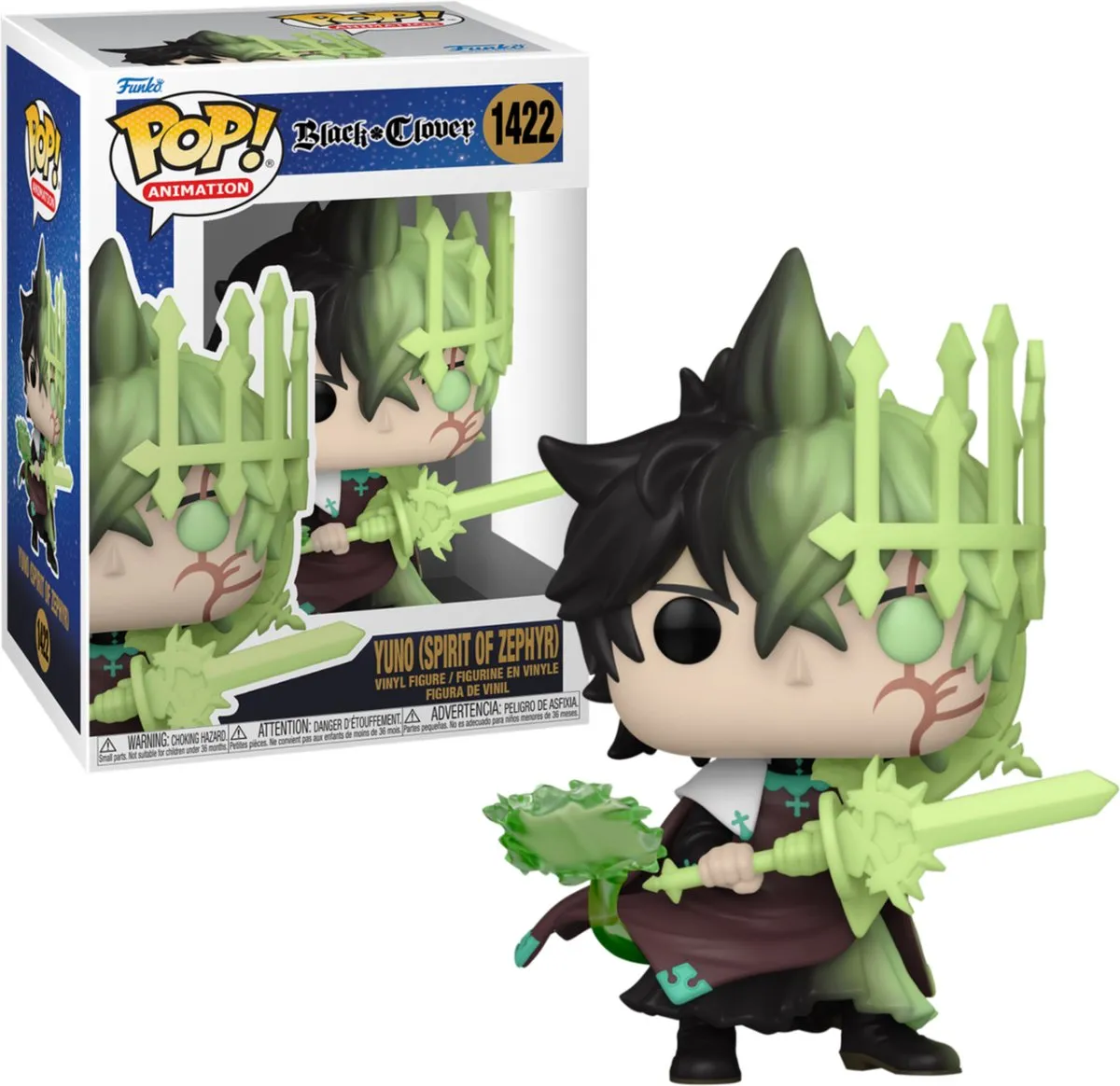 Funko Black Clover POP! Animation Yuno (Zephyr) Verzamelfiguur - 9cm - Multicolor