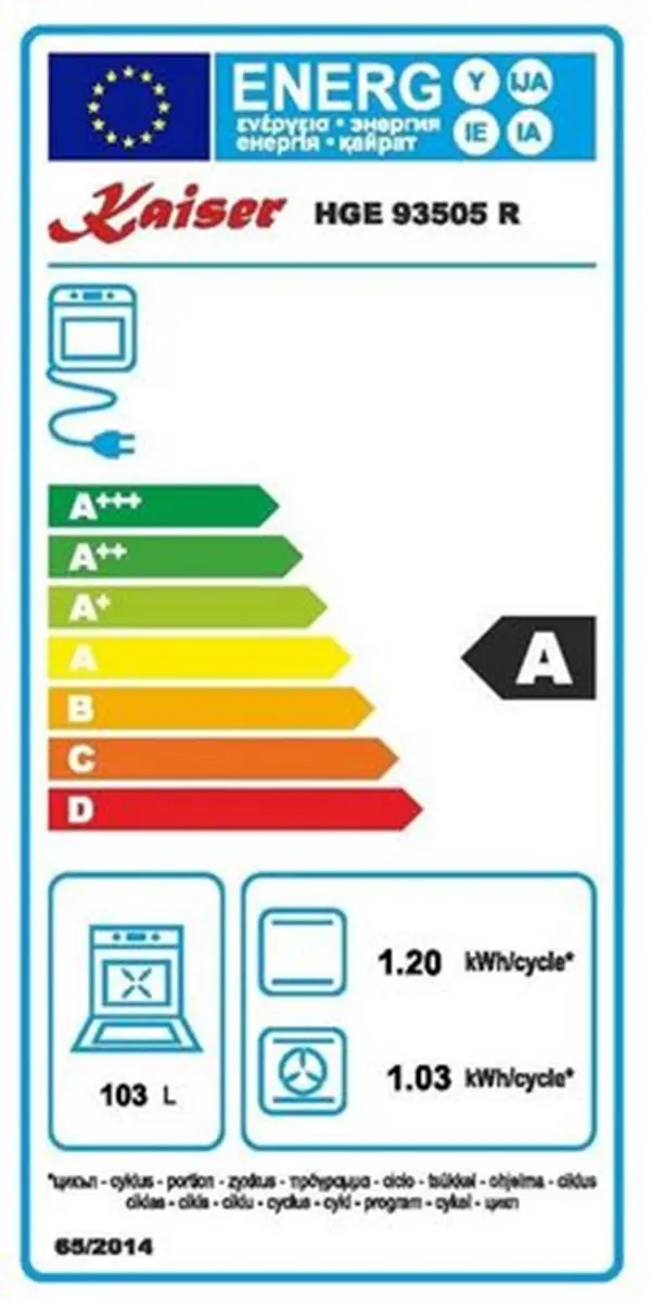 Kaiser HGE 93505 R Gasfornuis 90cm - Roestvrij staal