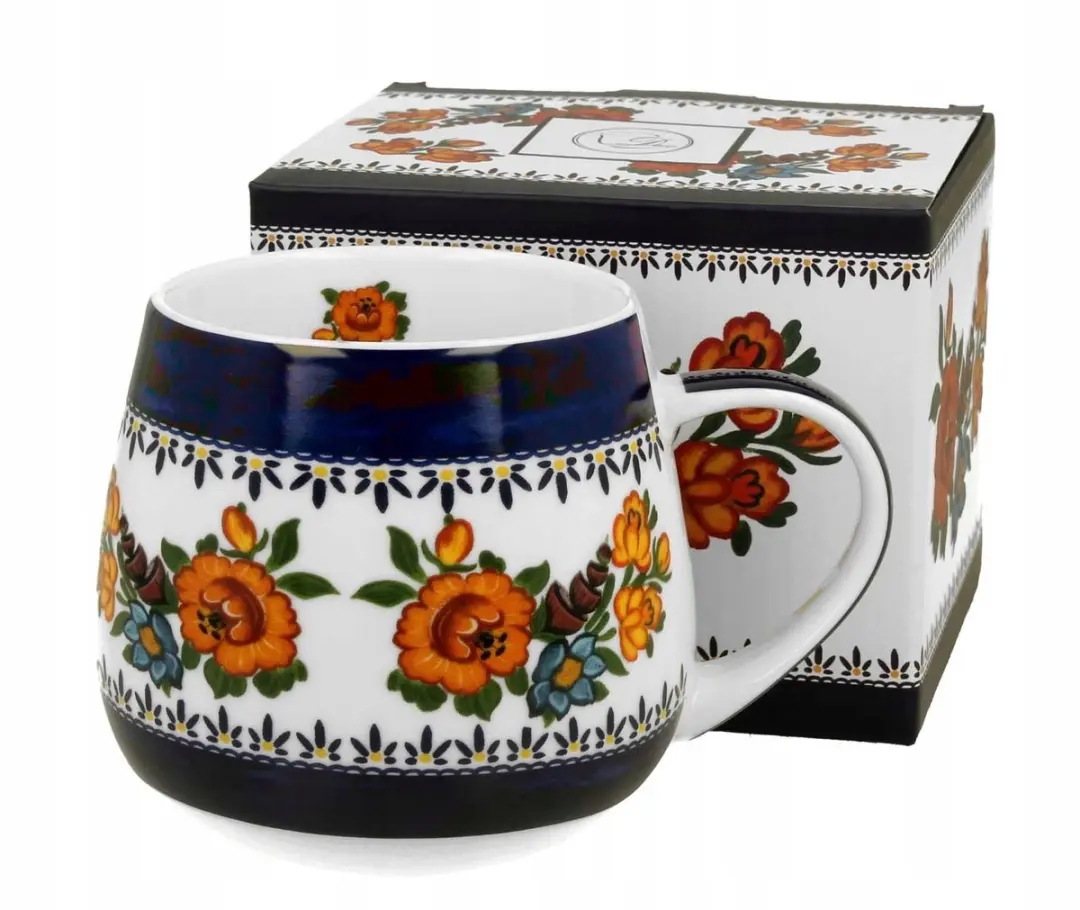 Duo Porseleinen Mok Baryłka Bloemen Etno 430ml